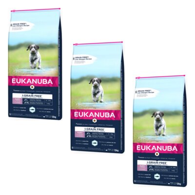 Karma dla psa EUKANUBA Grain Free Puppy Large Breeds Ryba Oceaniczna 3 x 12 kg
