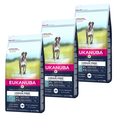 Karma dla psa EUKANUBA Grain Free Adult Large Breeds Ryby Oceaniczne 3 x 3 kg