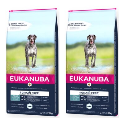 Karma dla psa EUKANUBA Grain Free Adult Large Breeds Ryby Oceaniczne 2 x 12 kg