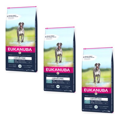 Karma dla psa EUKANUBA Grain Free Adult Large Breeds Ryby Oceaniczne 3 x 12 kg