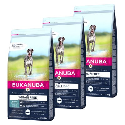 Karma dla psa EUKANUBA Grain Free Senior Large Breeds Ryba Oceaniczna 3 x 3 kg