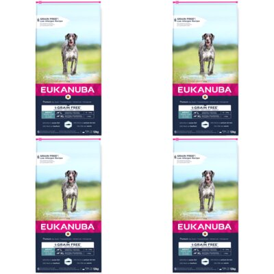 Karma dla psa EUKANUBA Grain Free Senior Large Breeds Ryba Oceaniczna 4 x 12 kg