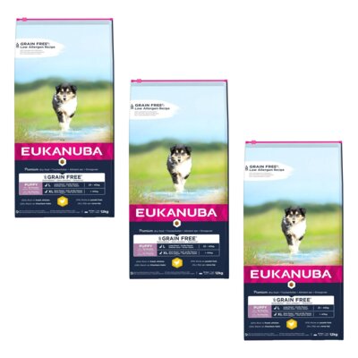 Karma dla psa EUKANUBA Grain Free Puppy Large Breeds Kurczak 3 x 12 kg