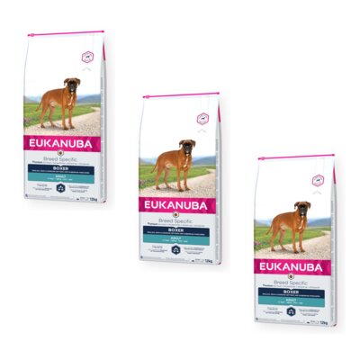 Karma dla psa EUKANUBA Breed Specific Bokser Kurczak 3 x 12 kg