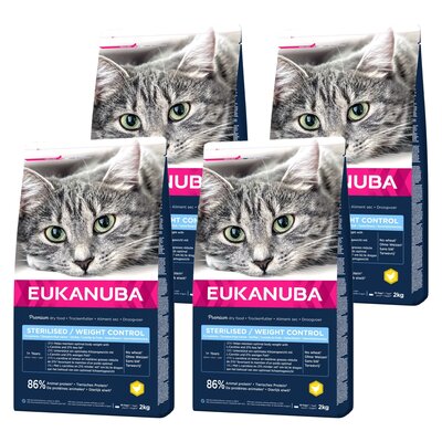 Karma dla kota EUKANUBA Sterilised/Weight Control Kurczak 4 x 2 kg