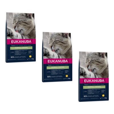 Karma dla kota EUKANUBA Hairball Control 3 x 10 kg