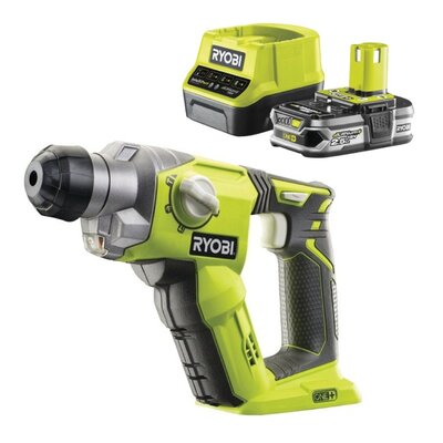 Młotowiertarka RYOBI R18SDS-0 + Akumulator RYOBI RC18120-125 2.5Ah 18V + Ładowarka