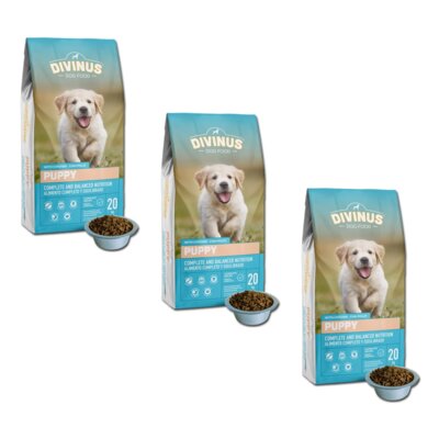Karma dla psa DIVINUS Puppy Kurczak 3 x 20 kg