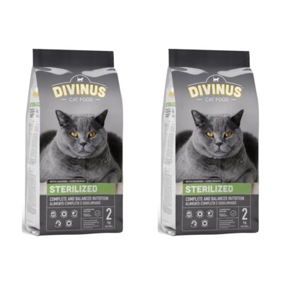 Karma dla kota DIVINUS Cat Sterilized Kurczak 2 x 2 kg