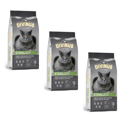 Karma dla kota DIVINUS Cat Sterilized Kurczak 3 x 10 kg