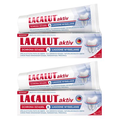 Pasta do zębów LACALUT Active ochrona dziąseł & łagodne wybielanie 75 ml 2 szt.