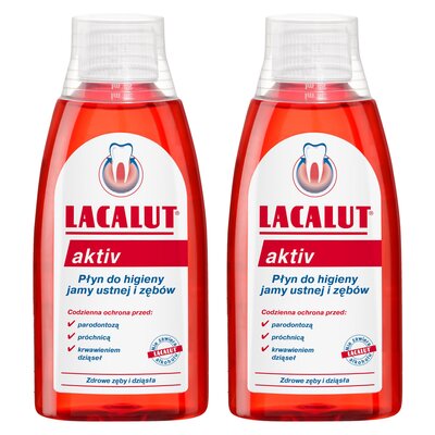 Płyn do płukania jamy ustnej LACALUT Aktiv 2 x 300 ml