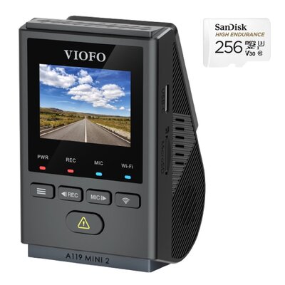 Wideorejestrator VIOFO A119 Mini 2 + Karta pamięci SANDISK MicroSDXC 256GB