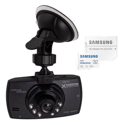 Wideorejestrator EXTREME Guard XDR101 + Karta pamięci SAMSUNG Pro Endurance microSDHC 32GB + Adapter