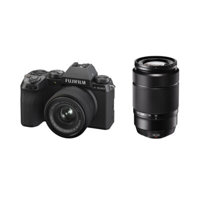 Aparat bezlusterkowy FUJIFILM X-S20 Czarny + Obiektyw XC15-45 mm f/3.5-5.6, 26.1Mpix, 4K 60kl/sek + Obiektyw FUJIFILM XC 50-230mm F/4.5-6.7 OIS II Czarny