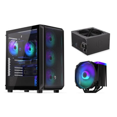 Obudowa ENDORFY Arx 500 ARGB + Zasilacz ENDORFY Supremo FM5 650W 80 Plus Gold + Chłodzenie CPU ENDORFY Fortis 5 ARGB Czarny