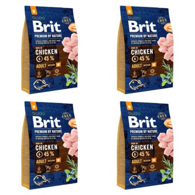 Karma dla psa BRIT Premium By Nature Medium Kurczak 4 x 8 kg