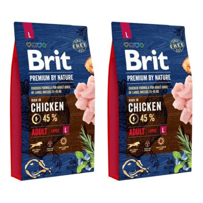 Karma dla psa BRIT Premium By Nature Large Kurczak 2 x 8 kg