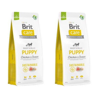 Karma dla psa BRIT CARE Dog Sustainable Puppy Kurczak i owady 2 x 12 kg
