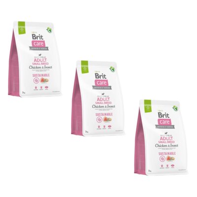 Karma dla psa BRIT Care Adult Small Breed Kurczak i owady 3 x 3 kg