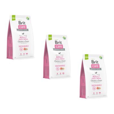 Karma dla psa BRIT Care Adult Small Breed Kurczak i owady 3 x 7 kg