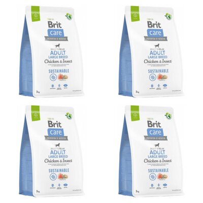 Karma dla psa BRIT Care Adult Large Breed Kurczak i Owady 4 x 3 kg