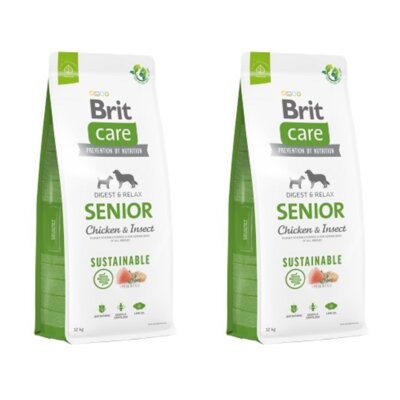 Karma dla psa BRIT CARE Dog Sustainable Senior Kurczak i owady 2 x 12 kg