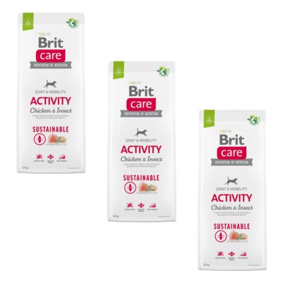 Karma dla psa BRIT CARE Dog Sustainable Activity Kurczak i owady 3 x 12 kg