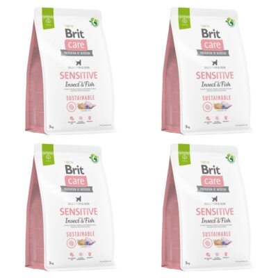 Karma dla psa BRIT CARE Sustainable Sensitive Owady i ryba 4 x 3 kg