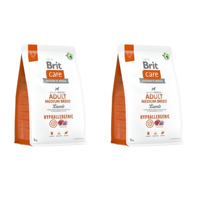 Karma dla psa BRIT Care Hypoallergenic Medium Jagnięcina z ryżem 2 x 3 kg