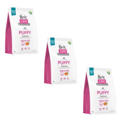 Karma dla psa BRIT Care Grain-Free Puppy Łosoś 3 x 3 kg