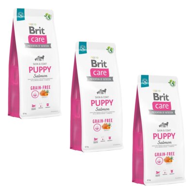 Karma dla psa BRIT Care Grain-Free Puppy Łosoś 3 x 12 kg