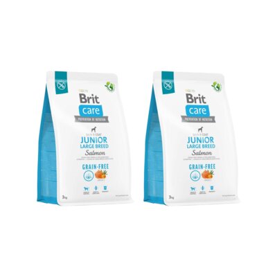 Karma dla psa BRIT Grain-Free Junior Large Łosoś 2 x 3 kg