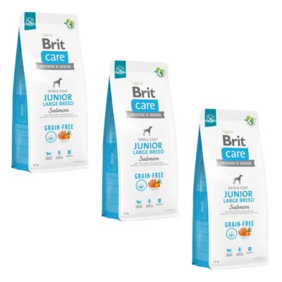 Karma dla psa BRIT Grain-Free Junior Large Łosoś 3 x 12 kg