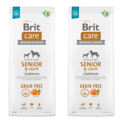 Karma dla psa BRIT Care Dog Grain-Free Senior & Light Salmon Łosoś z ziemniakami 2 x 12 kg