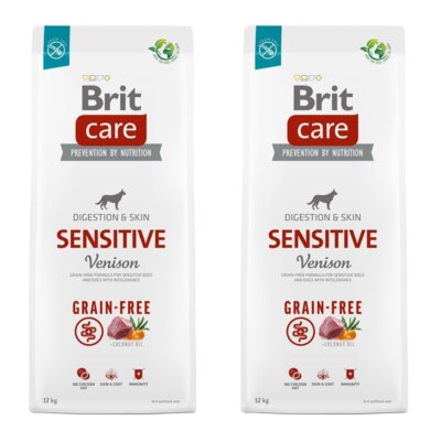 Karma dla psa BRIT Care Dog Grain Free Sensitive Venison Dziczyzna i ziemniaki 2 x 12 kg