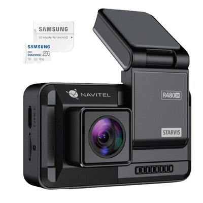 Wideorejestrator NAVITEL R480 2K + Karta pamięci SAMSUNG Pro Endurance microSDXC 256GB + Adapter