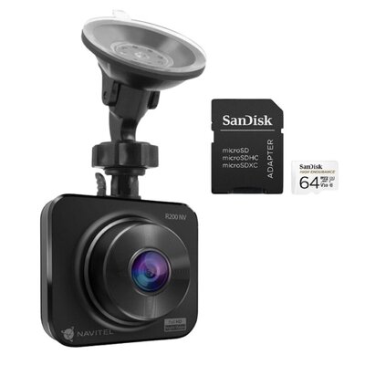 Wideorejestrator NAVITEL R200 NV + Karta pamięci SANDISK microSDXC 64GB
