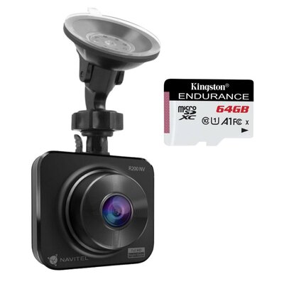 Wideorejestrator NAVITEL R200 NV + Karta pamięci KINGSTON Endurance microSDXC 64GB