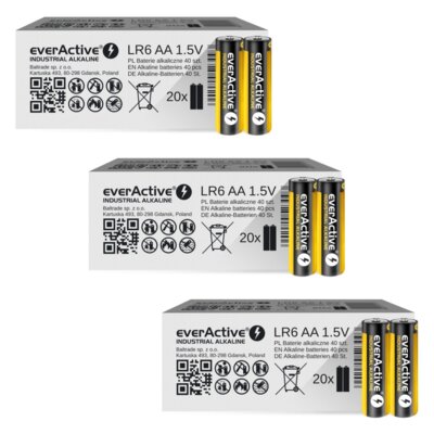 Baterie AA LR6 EVERACTIVE Industrial Alkaline (120 szt.)