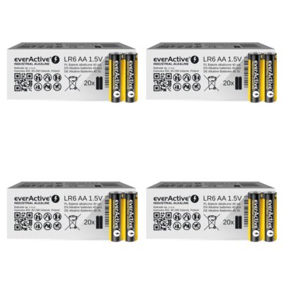Baterie AA LR6 EVERACTIVE Industrial Alkaline (160 szt.)