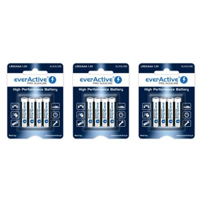 Baterie AAA LR3 EVERACTIVE Pro Alkaline (12 szt.)