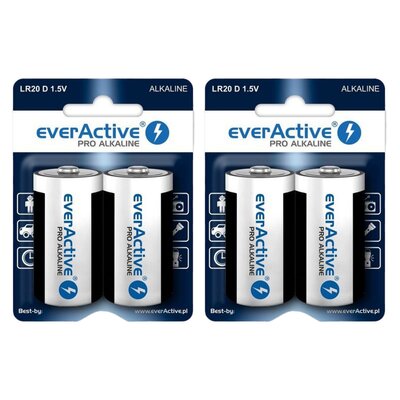 Baterie D LR20 EVERACTIVE Pro Alkaline (4 szt.)