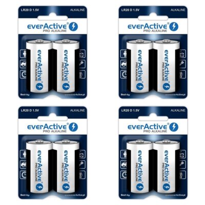 Baterie D LR20 EVERACTIVE Pro Alkaline (8 szt.)