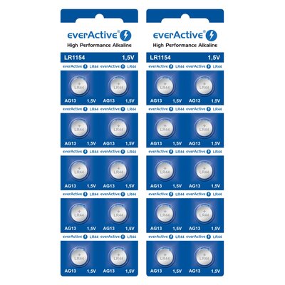 Baterie LR44 AG13 EVERACTIVE High Performance Alkaline LR1154 (20 szt.)