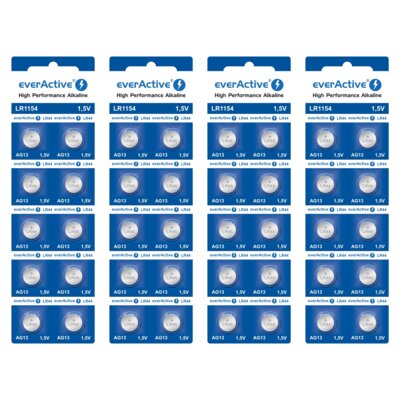 Baterie LR44 AG13 EVERACTIVE High Performance Alkaline LR1154 (40 szt.)