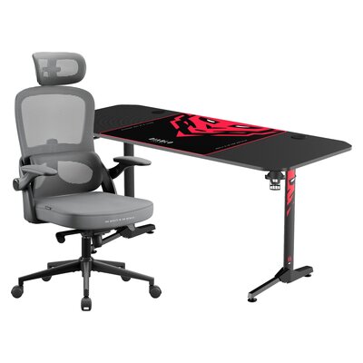 Biurko DIABLO CHAIRSX-MATE 1600 + Fotel DIABLO CHAIRS V-Light Szary