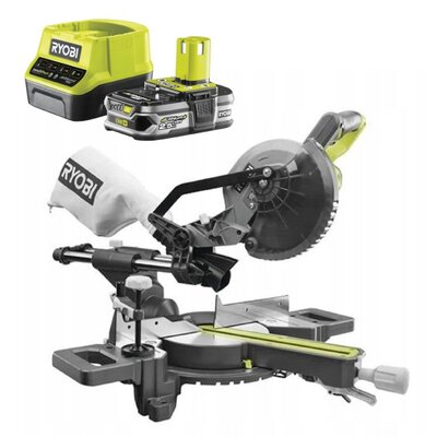 Pilarka ukosowa RYOBI RMS18190-0 + Akumulator RYOBI RC18120-125 2.5Ah 18V + Ładowarka