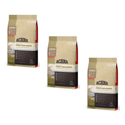 Karma dla psa ACANA Free-Run Duck Kaczka z dynią 3 x 11.4 kg