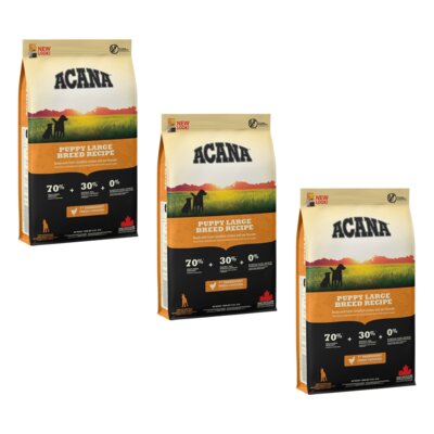Karma dla psa ACANA Puppy Large Breed Drób z jajkami i rybą 3 x 11.4 kg